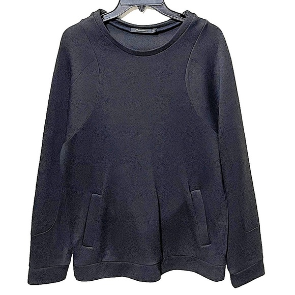 T by Alexander Wang Black Elevated Sweatshirt Size Medium